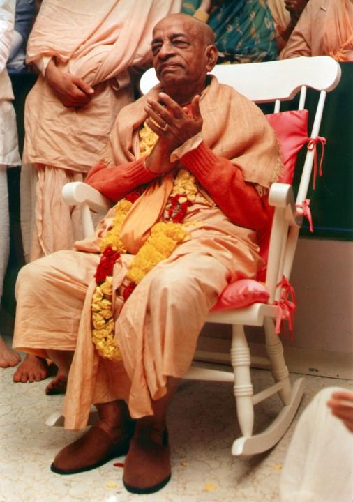 Srila Prabhupada Sitting on Rocking Chair